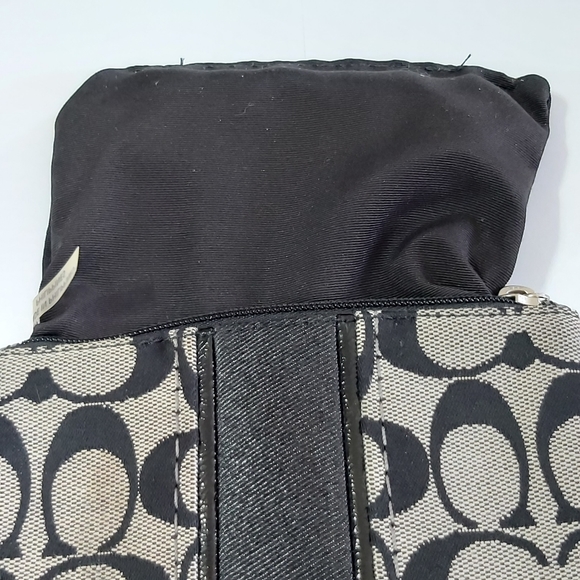 Coach Grey/Black Canvas Wristlet - Picture 14 of 16